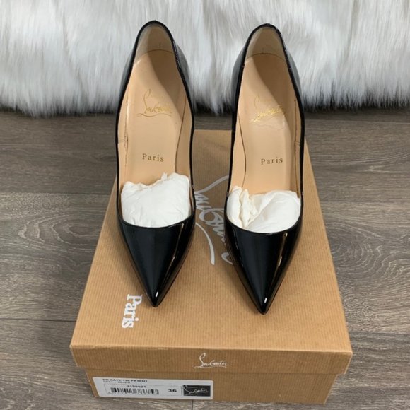 Christian Louboutin So Kate Pumps Stiletto Heels 120 Black Patent Leather 36 - Picture 4 of 16